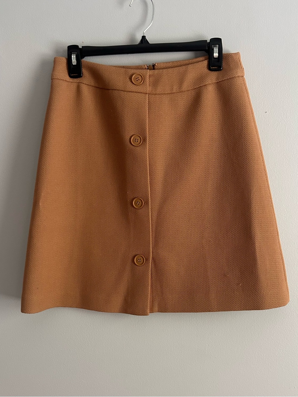 1901 Tan Button Front A-Line Mini Skirt Size 6